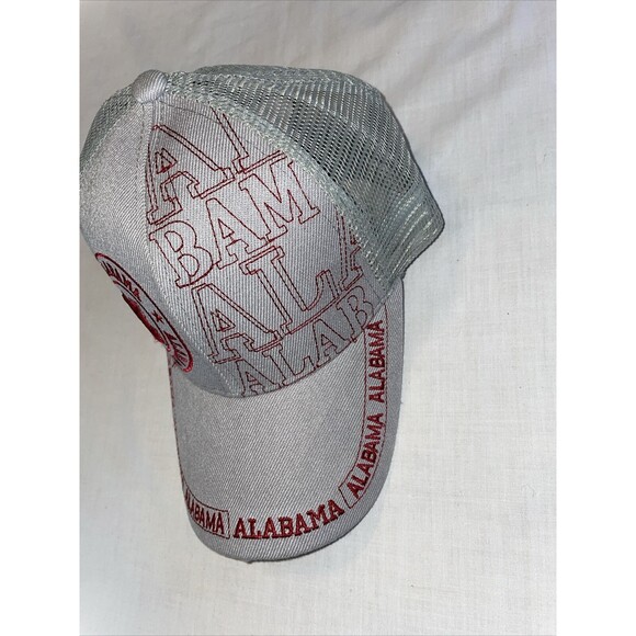 Unbranded Alabama Baseball Cap Unisex One Size Gray Red Adjustable Mesh Back - Picture 5 of 12